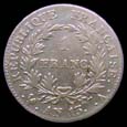 1 franc Napoléon Empereur calendrier révolutionnaire revers